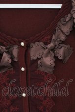 画像2: axes femme / サテンリボンニットカーデ M ワイン O-26-10-23-018-AX-TO-IG-OS (2)