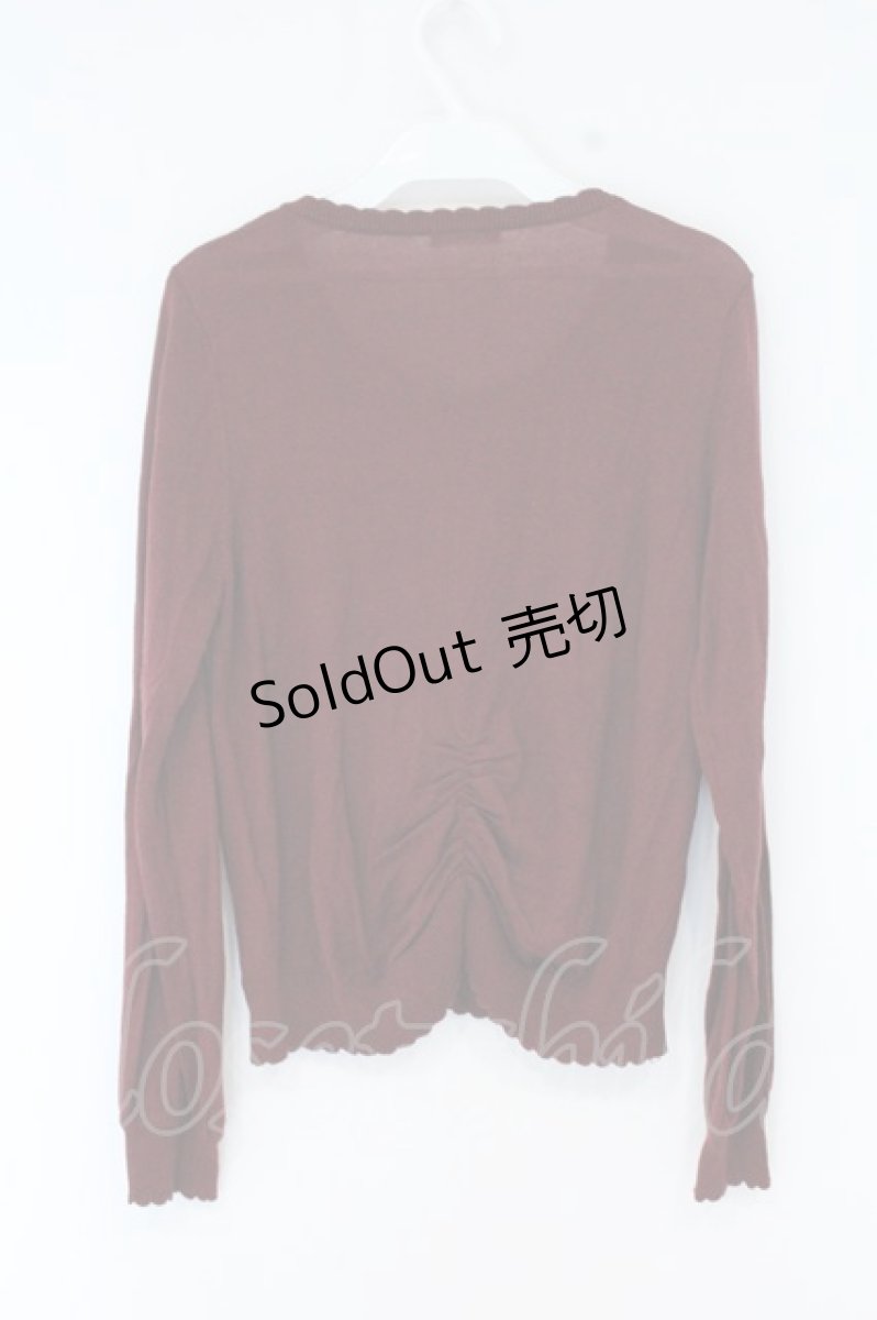画像3: axes femme / サテンリボンニットカーデ M ワイン O-26-10-23-018-AX-TO-IG-OS (3)