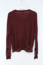画像3: axes femme / サテンリボンニットカーデ M ワイン O-26-10-23-018-AX-TO-IG-OS (3)