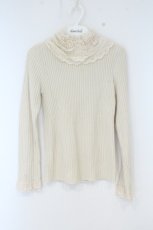 画像1: axes femme / レースネックニットトップス M アイボリー O-26-10-23-021-AX-TO-IG-OS (1)