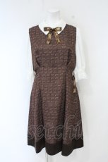 画像1: axes femme POETIQUE / 明治チョコレートワンピース M ブラウン×シロ O-26-10-23-022-AX-OP-IG-OS (1)