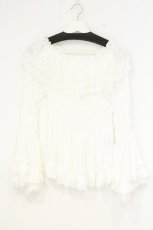 画像1: ATELIER PIERROT / Shirring princess sleeve blouse  ホワイト O-26-10-24-050-EL-BL-OW-OS (1)