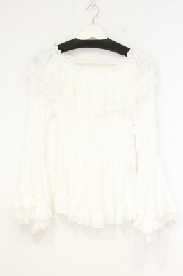 Preview of Shirring princess sleeve blouse  ホワイト