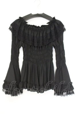 Preview of Shirring princess sleeve blouse  ブラック