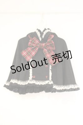 Preview of チェックねこ耳ケープ  ブラック×レッド