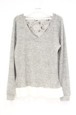 画像1: axes femme / バックレースアップニットトップス M グレー×シロ O-26-10-24-066-AX-TO-IG-OS (1)