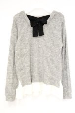 画像2: axes femme / バックレースアップニットトップス M グレー×シロ O-26-10-24-066-AX-TO-IG-OS (2)