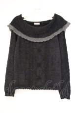 画像1: axes femme / ニットオフショルトップス M クロ O-26-10-24-067-AX-TO-IG-OS (1)