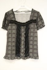 画像1: axes femme / 千鳥柄半袖ビスチェ M クロ O-26-10-24-069-AX-TO-IG-OS (1)