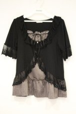 画像1: axes femme / レイヤード風サテンプルオーバー M クロ O-26-10-24-072-AX-TO-IG-OS (1)