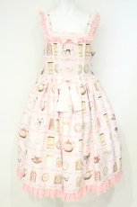 画像1: metamorphose / 【プラスサイズ】Classic Tea House シフォンフリルジャンパースカート 2 ピンク系 O-26-10-24-012-ME-OP-OW-OS (1)