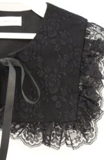 画像2: m petit by misako / スクエアレース付け襟  クロ O-26-10-25-004-LO-ZA-OW-OS (2)
