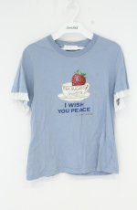 画像1: Jane Marple / Theme print T-shirt M サックス O-26-10-25-038-JM-TO-IG-OS (1)