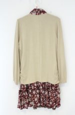 画像4: axes femme / ローズpt重ね着風ワンピース M ワイン×キナリ O-26-10-25-050-AX-OP-OW-OS (4)