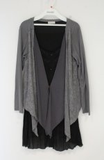 画像1: axes femme / トッパーCD重ね着風チュニ M グレー×クロ O-26-10-25-051-AX-TO-OW-OS (1)