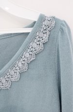 画像2: axes femme / バックレース切り替えニットプル  グリーン O-26-10-25-061-AX-TO-OW-OS (2)
