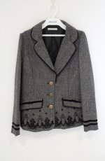 画像1: axes femme / 裾フロッキーツイードジャケット L グレー O-26-10-25-063-AX-JA-OW-OS (1)