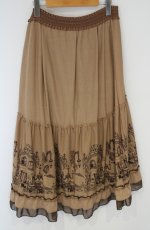 画像1: axes femme / パネル柄カットスカート M ベージュ O-26-10-25-066-AX-SK-OW-OS (1)
