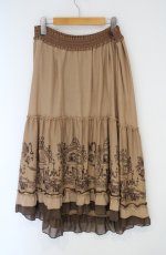 画像3: axes femme / パネル柄カットスカート M ベージュ O-26-10-25-066-AX-SK-OW-OS (3)