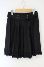 画像1: axes femme / カマーベルト風プリーツスカート M クロ O-26-10-25-067-AX-SK-OW-OS (1)