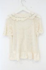 画像3: PINK HOUSE / ポワン・ド・ローズモチーフニットベスト  アイボリー O-26-10-25-013-LO-TO-OW-OS (3)