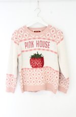 画像1: PINK HOUSE / 苺モチーフジャガードニット  ピンク O-26-10-25-015-LO-TO-OW-OS (1)