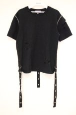 画像1: Qutie Frash / ダメージアイレット装飾Tシャツ  ブラック O-26-10-26-041-QU-TO-IG-OS (1)