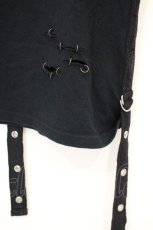 画像3: Qutie Frash / ダメージアイレット装飾Tシャツ  ブラック O-26-10-26-041-QU-TO-IG-OS (3)