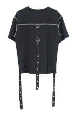 画像4: Qutie Frash / ダメージアイレット装飾Tシャツ  ブラック O-26-10-26-041-QU-TO-IG-OS (4)