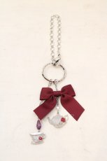 画像1: axes femme / ティータイムリボンチャーム  シルバー×ワインリボン O-26-10-26-1033-AX-ZA-OW-OS (1)