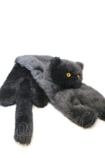 画像1: ATELIER PIERROT / Neige Neko Muffler  ブラック O-26-10-26-1042-EL-ZA-OW-OS (1)