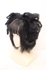 画像1: Hoshibako Works / お人形風コットンキャンディリボンカチューシャ  クロ O-26-10-26-1005-LO-AC-OW-OS (1)