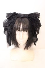 画像3: Hoshibako Works / お人形風コットンキャンディリボンカチューシャ  クロ O-26-10-26-1005-LO-AC-OW-OS (3)