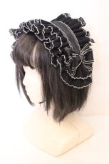画像1: 星屑すみれ / プリーツシフォンヘッドドレス  クロ O-26-10-26-1011-LO-AC-OW-OS (1)
