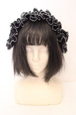 画像3: 星屑すみれ / プリーツシフォンヘッドドレス  クロ O-26-10-26-1011-LO-AC-OW-OS (3)