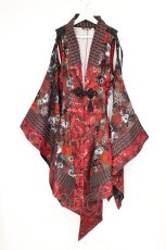 画像1: Qutie Frash / アシメ着物カーデ  レッド O-26-10-26-049-QU-JA-IG-OS (1)
