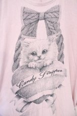 画像2: Candy Stripper / 猫プリントカットソー  ピンク O-26-10-26-050-PU-TO-IG-OS (2)