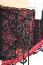 画像2: Ozz oneste / 編み上げジャガードコルセット  レッド×ブラック O-26-10-26-054-OO-TO-IG-OS (2)