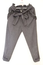 画像1: axes femme / ベルト付き刺繍入りタックパンツ M グレー O-26-10-26-067-AX-PA-YM-OS (1)