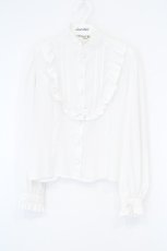 画像1: Innocent World White / スタンドカラーリボンブラウス M シロ O-26-10-26-069-IW-BL-YM-OS (1)