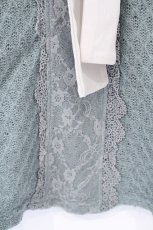 画像2: axes femme / タイ風カラーニットトップス M グリーン×アイボリー O-26-10-26-078-AX-TO-IG-OS (2)