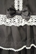 画像3: metamorphose / 【プラスサイズ】Dress up はしごレースハイウエストスカート 2 クロ×シロ O-26-10-26-018-ME-SK-OW-OS (3)