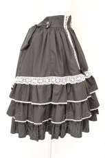 画像4: metamorphose / 【プラスサイズ】Dress up はしごレースハイウエストスカート 2 クロ×シロ O-26-10-26-018-ME-SK-OW-OS (4)