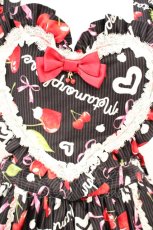 画像2: metamorphose / ホイップチェリー エプロン風ハートスカート  クロ O-26-10-26-019-ME-SK-OW-OS (2)
