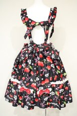 画像5: metamorphose / ホイップチェリー エプロン風ハートスカート  クロ O-26-10-26-019-ME-SK-OW-OS (5)