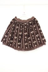 画像1: axes femme / レース花柄別珍プリントスカート M ブラウン O-26-10-27-030-AX-SK-OW-OS (1)