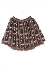 画像3: axes femme / レース花柄別珍プリントスカート M ブラウン O-26-10-27-030-AX-SK-OW-OS (3)