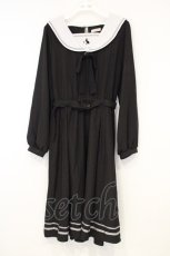 画像1: axes femme POETIQUE / ウサギ刺繍セーラーワンピース【多屋来夢コラボ】 M クロ O-26-10-27-034-AX-OP-OW-OS (1)