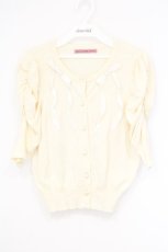 画像1: Maison de FLEUR Petite Robe / カールリボンカーディガン  アイボリー O-26-10-27-053-LO-TO-IG-OS (1)