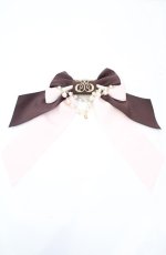 画像1: Enchantlic Enchantilly / ロゴ刺繍パールリボンブローチ  ピンク×ブラウン O-26-10-27-1033-LO-AC-OW-OS (1)